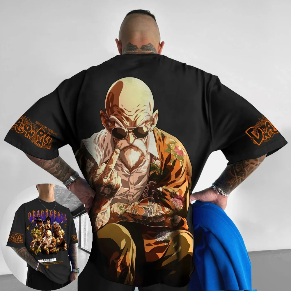 

Oversized Neutral Pure Cotton T-shirt Dragon Ball Master Roshi 2026 Summer Anime Print Casual Parent-child Short Sleeved Shirt