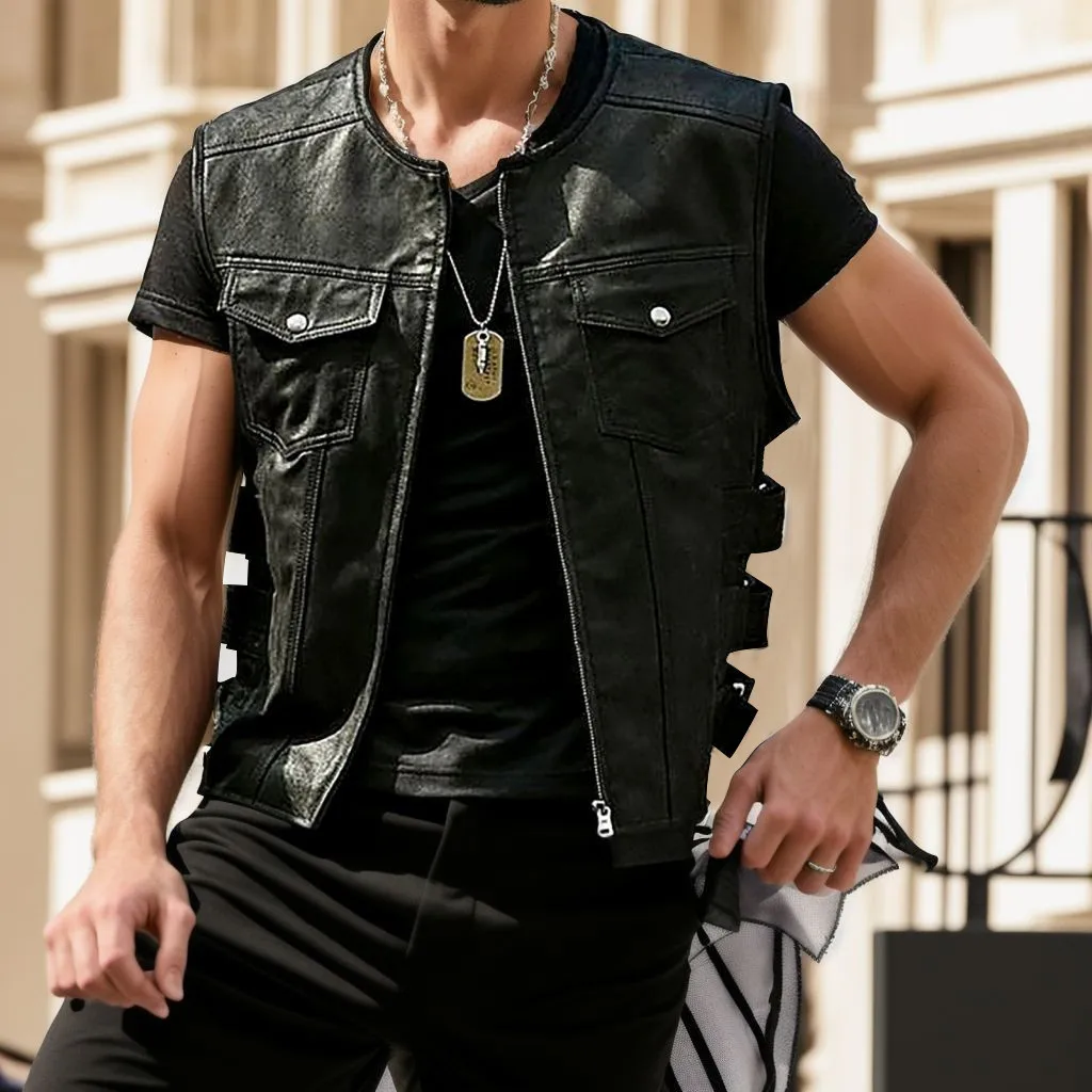 

Футболки Мужская упаковка Мужская повседневная куртка без рукавов осень/зима Куртка с карманами и воротником-стойкой