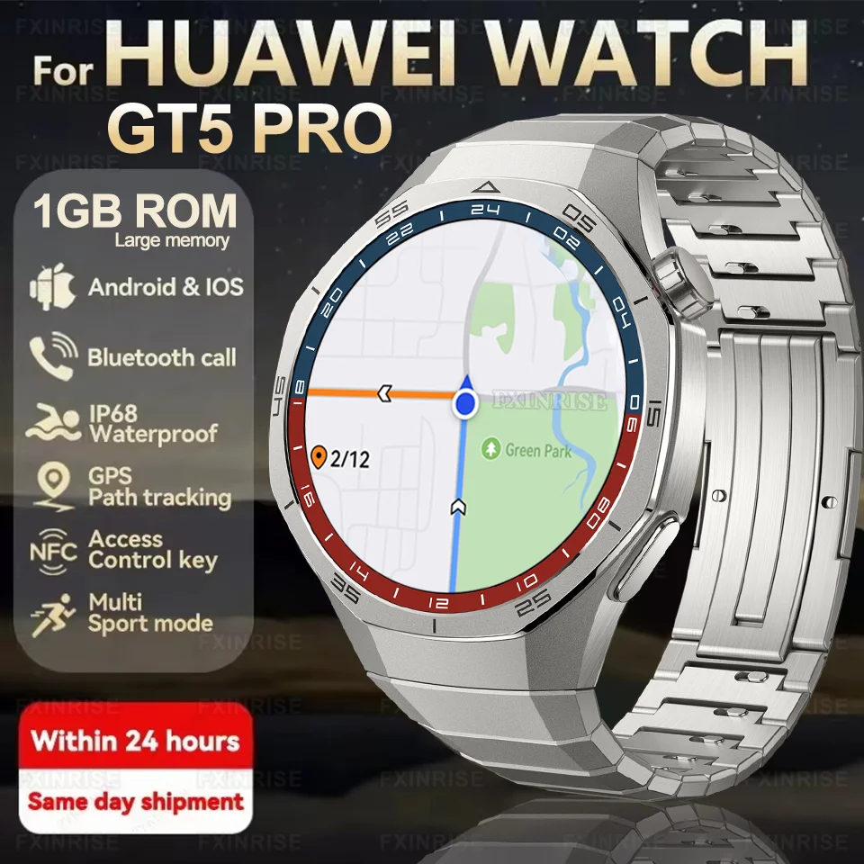 

For Huawei New GT5 PRO Smart Watch Men Watch SK40 AMOLED Screen Bluetooth Call GPS Trajectory NFC Heart Rate Compass SmartWatch