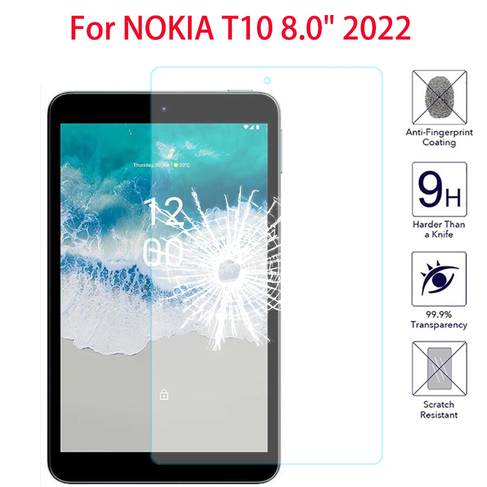 กระจกนิรภัยสำหรับ Nokia T10 8.0นิ้ว2022แท็บเล็ตหน้าจอป้องกันฟิล์มสำหรับ Nokia T10 8นิ้วแท็บเล็ตแก้วฟิล์ม