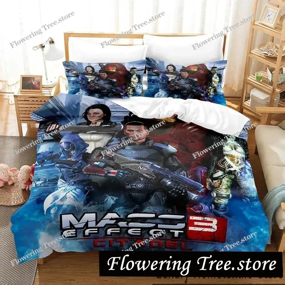 

3D Print Game Mass Effec Bedding Set Boys Girls Twin Queen King Size Duvet Cover Pillowcase Bed boys Adult Home Textileextile