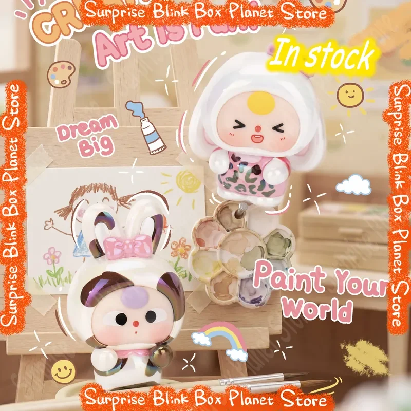 

Baby Three Fluffy Rabbit Town Series Genuine Blind Box Cute Action Figure Collection Desktop Ornament Trend Surprise Girls Gift