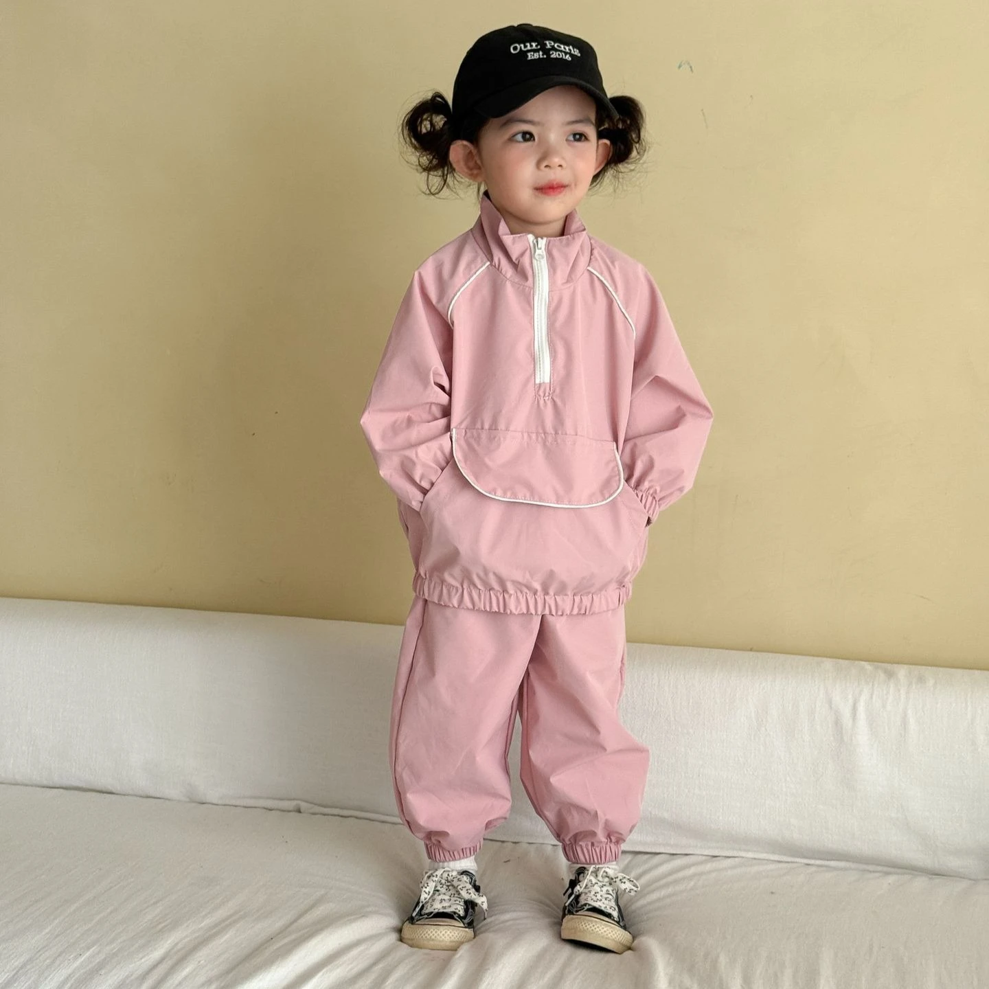 Set 2026 Spring and Autumn New Childrens Clothing Korean Style Boys and Girls Foreign Style Casual Loose Charge Jacket Two Sets