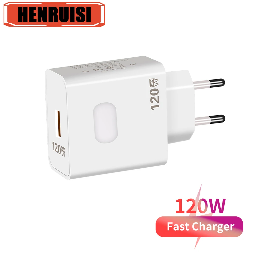 

GaN 120W USB Wall Charge For iPhone 14 Pro Huawei Xiaomi Samsung EU/US Plug Fast Charging Mobile Phone Adapter