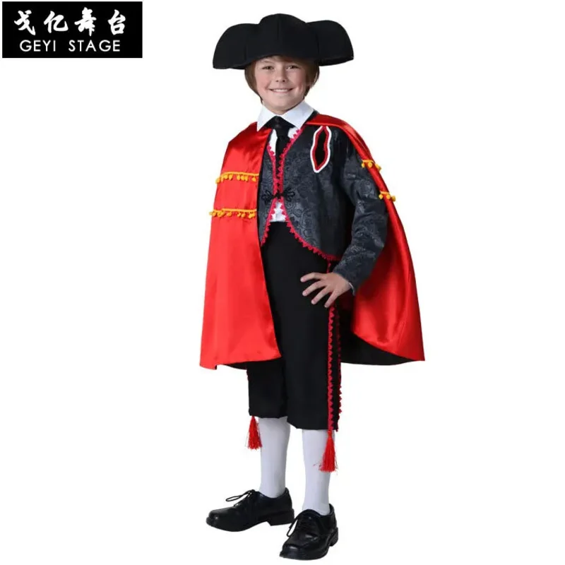 Disfraz de torero español COS, disfraz de Halloween para el Día de los niños, puesta en escena, traje de torero rojo para padres e hijos