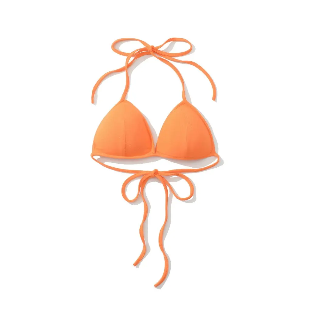 

Women's Multicolor Triangle Cup Halter Strap Bikini Top Sexy Summer Seaside Vacation Intimates Strapless Vest Style