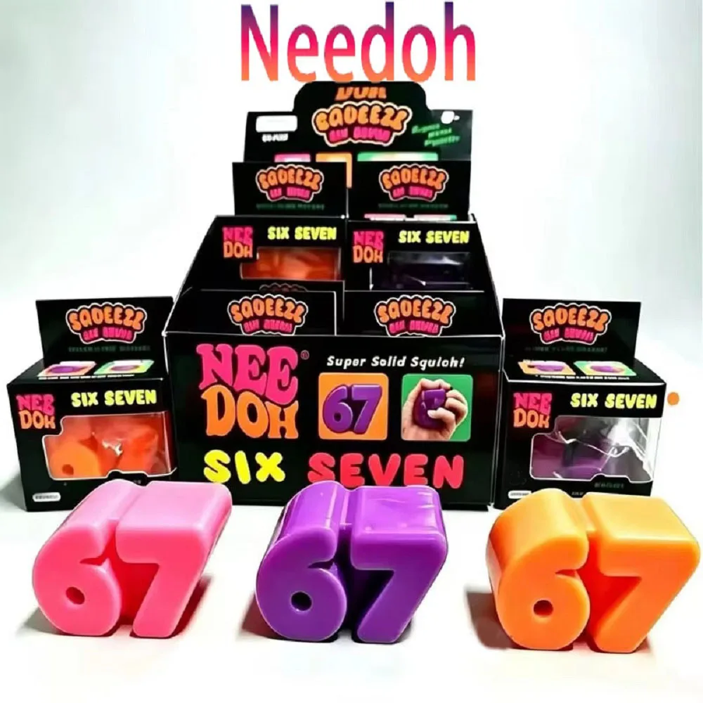 New NeeDoh 67 Sets of TPR Decompression Toys, Fidget Toys Squirrel Squeeze Toys Squishies Sensory Toy Antiestres Mochi Squishy
