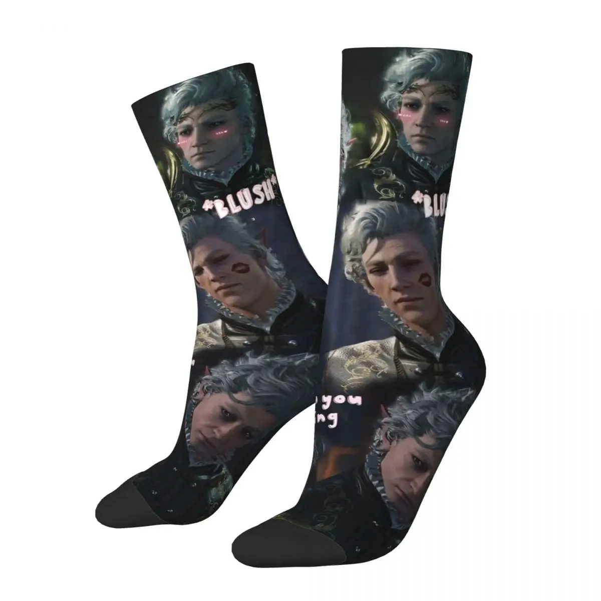 Happy Funny Male Men Socks Harajuku Baldur's Gate Astarion Collage Sock Game Sport Women's Socks Spring Summer Autumn Winter