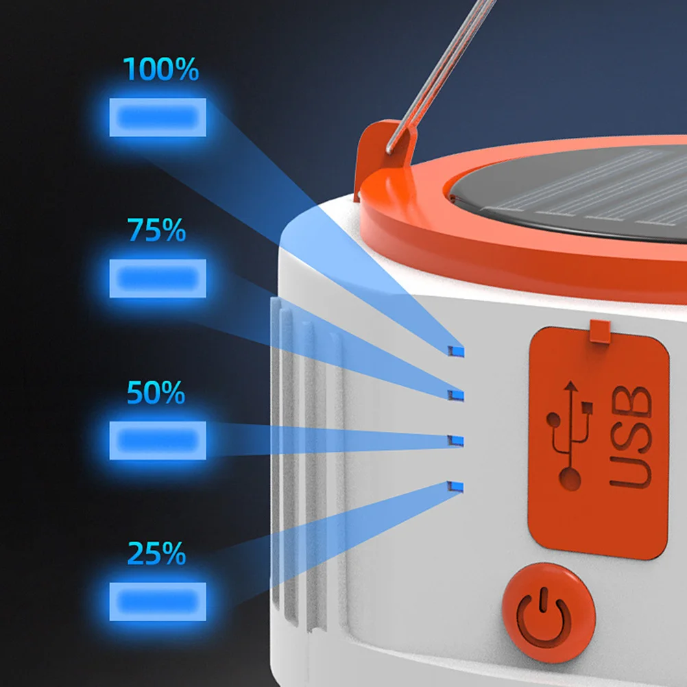 

1pc Solar Tent Light Outdoor Emergency Lamp Usb Charging 360° Lighting Long Life For Camping Hiking Bbq Use Random Color