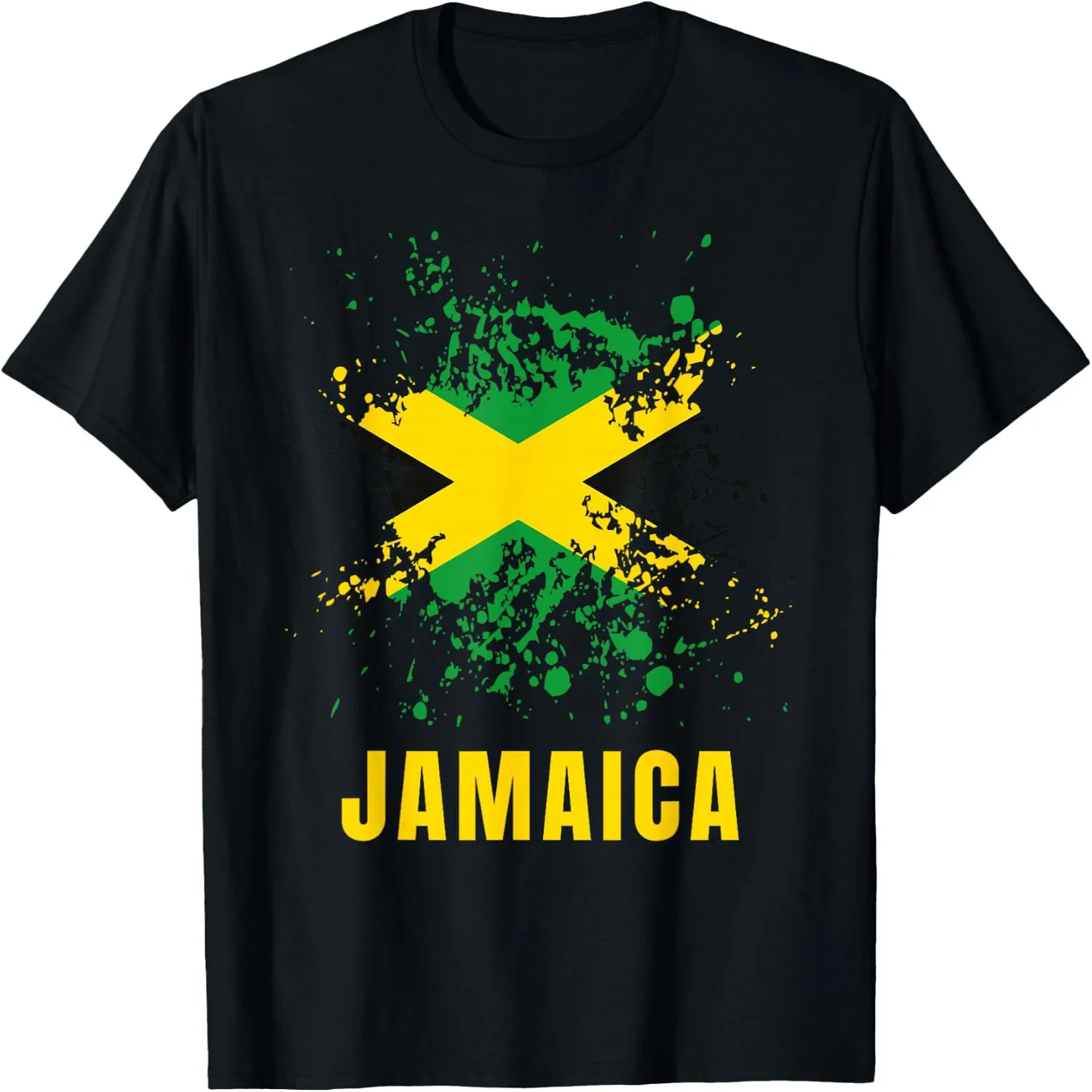 Jamaica Retro Vintage Watercolors Sport Jamaican Flag Tees T-Shirt Cotton t-shirt, Vintage t-shirt,