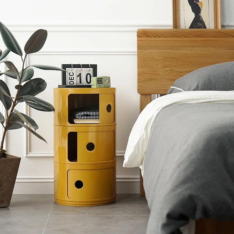 

Nordic Modern Nightstands Small Space Cute Kawaii Mini Bedside Table Plastic Comfortable Simple Narrow Muebles Bedroom Furniture