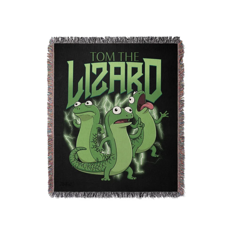 

Aertemisi Tom The Lizard Lizard Lizard Lizard Lizard Button Gen Z Funny Meme Jacquard Fringed Woven Throw Blanket with Tassel