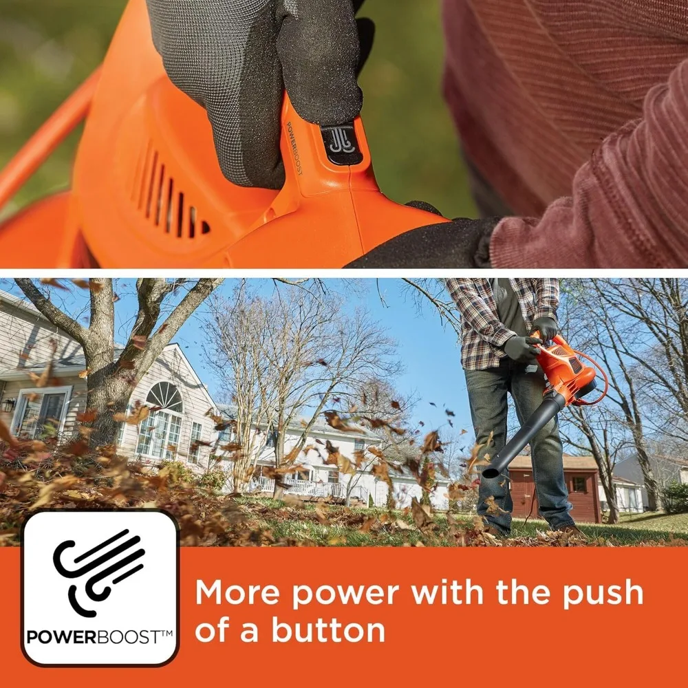 Soffiatore per zaino tre in uno per la cura del prato, aspirapolvere e mulcher con flusso d'aria di 250 mph e potenza di 400 CFM