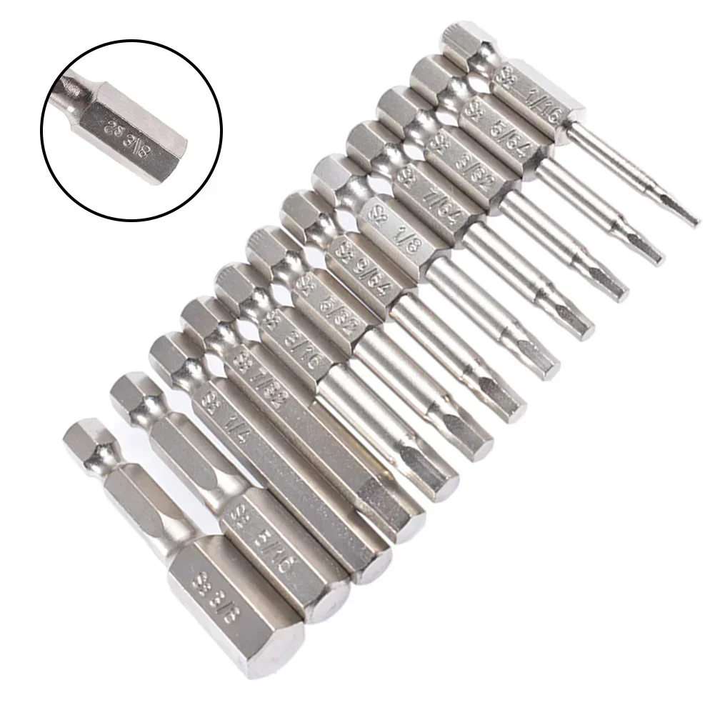 12pcs Magnetic Hex Electric Screwdriver Metal 1/16 5/64 3/32 7/64 1/8 9/64 5/32 3/16 7/32 1/4 5/16 3/8 Hand Repair Tools