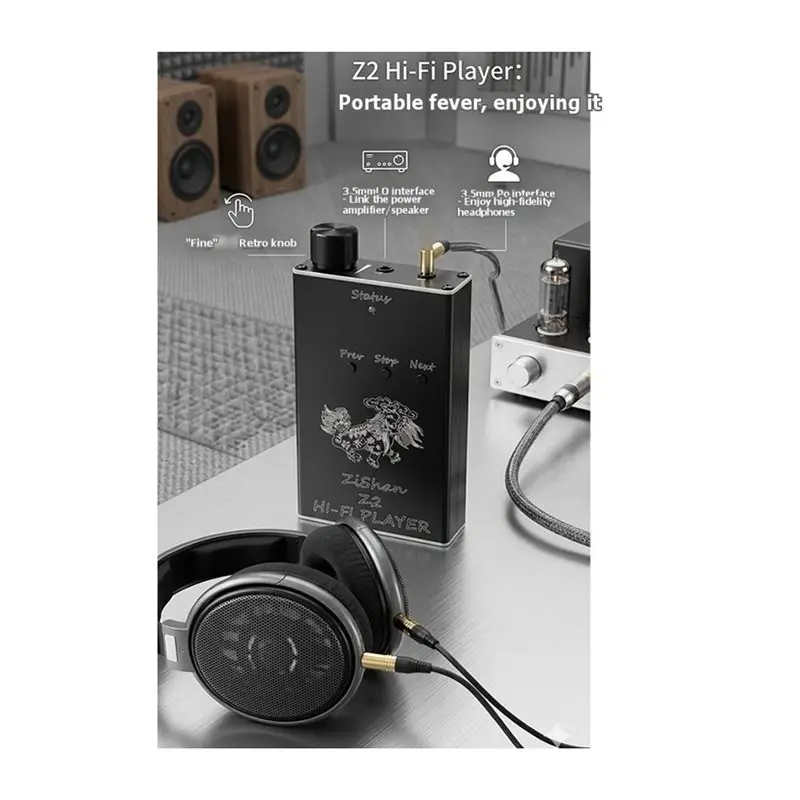 AS95-DSD Dard Decoding Hifi Portable Zishan Z2 MP3 Player Lossless Music Player ES9018 DAC Headphone Amplifier Upgrade view 6