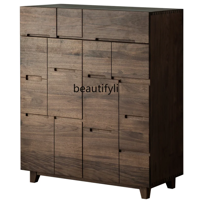 

Japanese-Style Shoe Cabinet Irregular Plaid Hallway Household Drawer-Style Ash Multi-Layer Shoe Cabinet