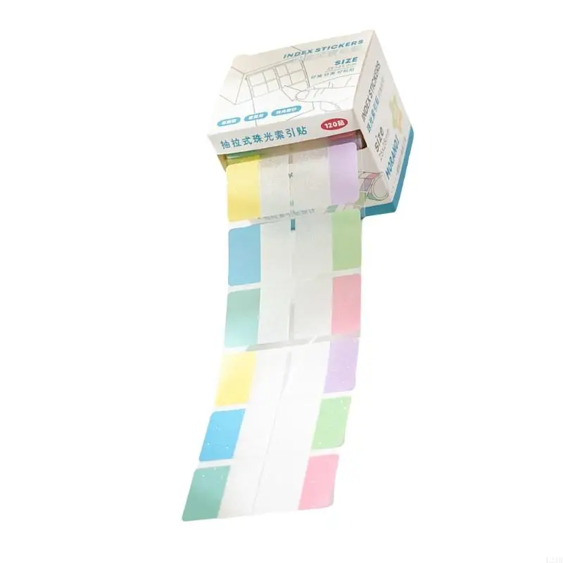 2025 120pcs Glitled Colorful Index Rótulo Adesivo Rótulo Pet