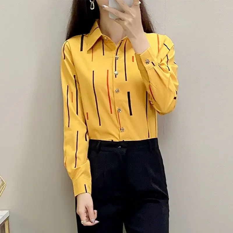 Button Up Summer Women's Shirt And Blouse With Designs Pattern Female Tops Economic Premium Elegant Social Promotion Tall