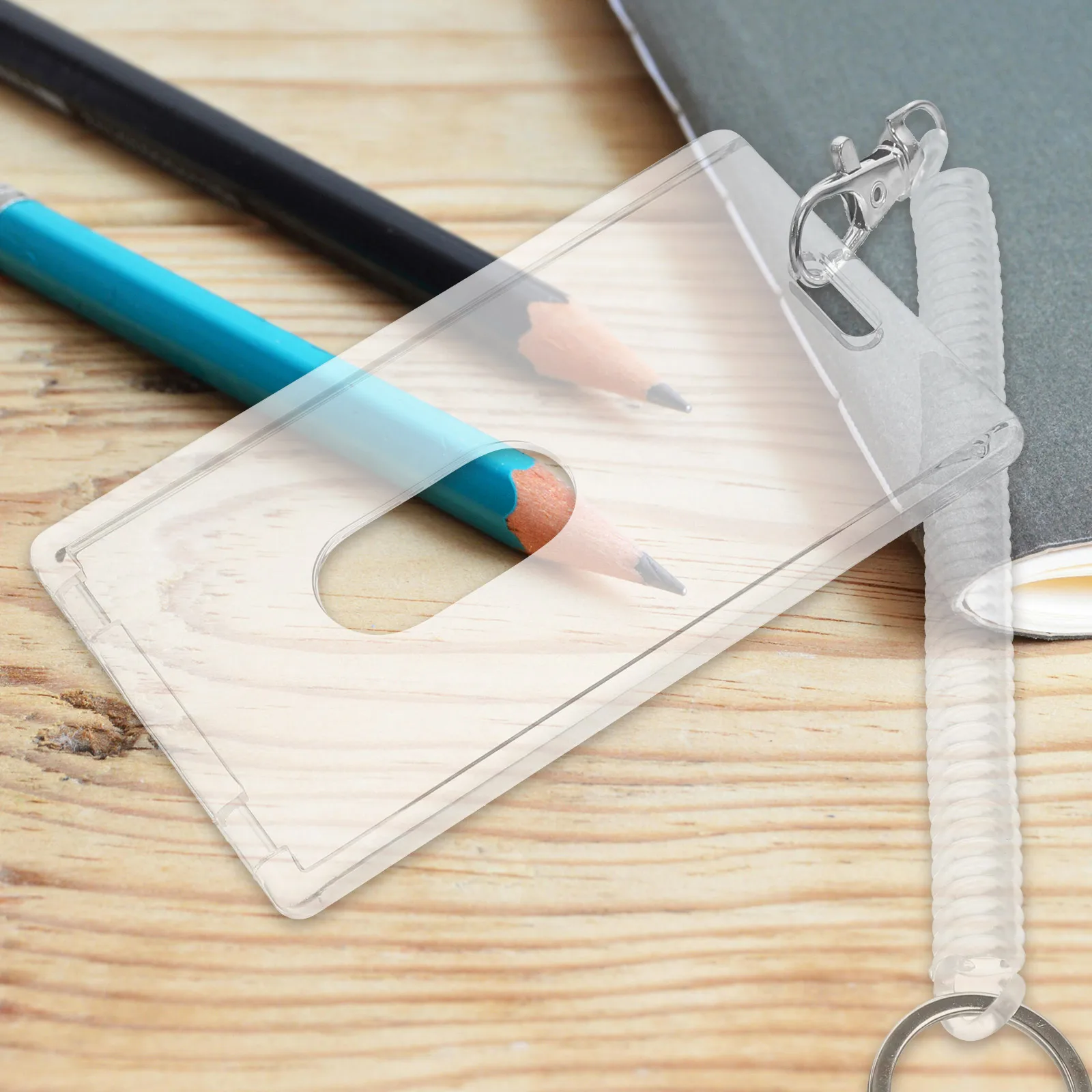 

5 set Card Holder Wristband Reusable Id Badge Protector Vertical Sleeve For Staff Nurses Students Workers Volunteers Clear Pvc