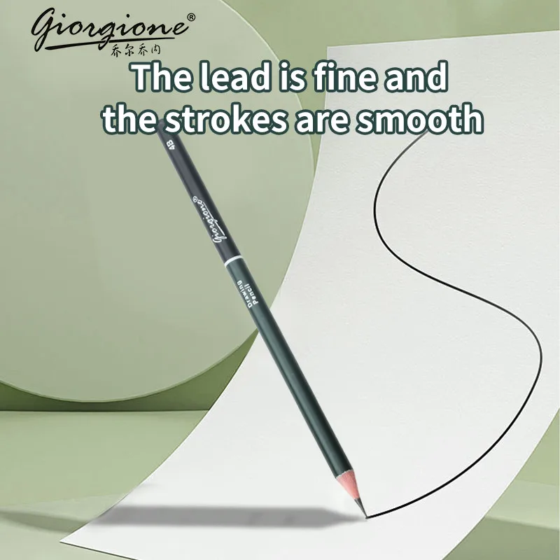 مجموعة رسم GOIRGIONE Pro 10/12/19/27 أقلام جرافيت وفحم محمولة صندوق حديد أخضر رسم للطلاب الفنانين #4