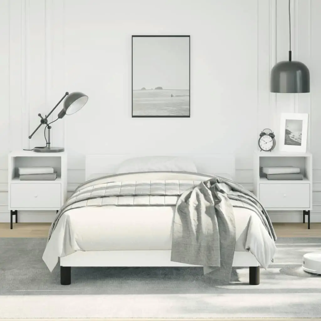 for White Twin for xl Faux Leather Bed Frame - No Mattress Included, Stylish & Durable Design