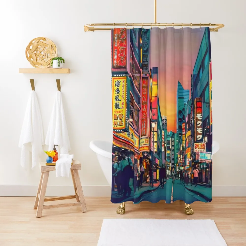 

Tokyo Retro Painting Shower Curtain Shower Set For Bathroom Shower Bath Bathroom And Products Elegant Bathroom Curtain