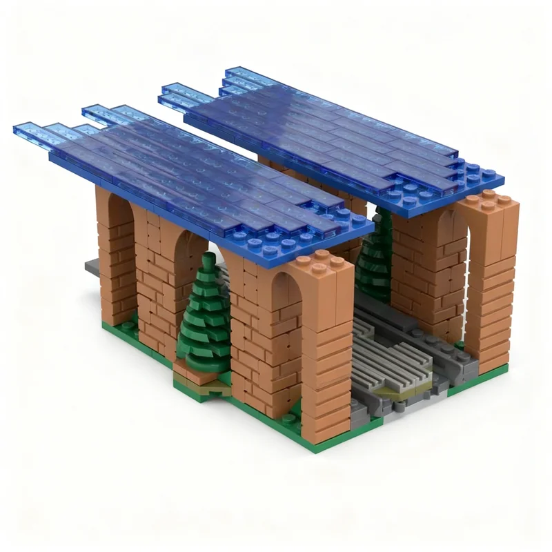 NUEVO Set de Construcción de 245 Piezas MOC, Modelo de Viaducto Ferroviario, Bloques de Construcción Personalizados, Ideas Creativas DIY, Ensamblaje, Exhibición, Regalo, Decoración para el Hogar