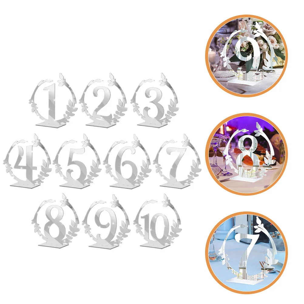 10 шт. номерных подставок для свадебных банкетов, номера столов 1-10