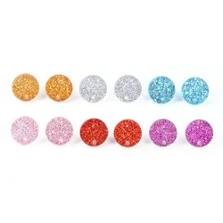 20pcs 16mm 925 Silver Needles Stud Earrings Round Acrylic Helix Cartilage Tragus Lobe Ear Piercing Jewelry Accessories Wholesale