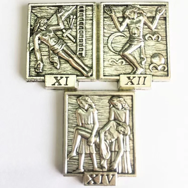 تماثيل Juesus الكاثوليكية التي يمكنك صنعها بنفسك، كروز ماديرا 14 طريقًا حزينًا، حالة المسيح، إكسسوارات سبائك الزنك، ديكور منزلي للصلاة #4