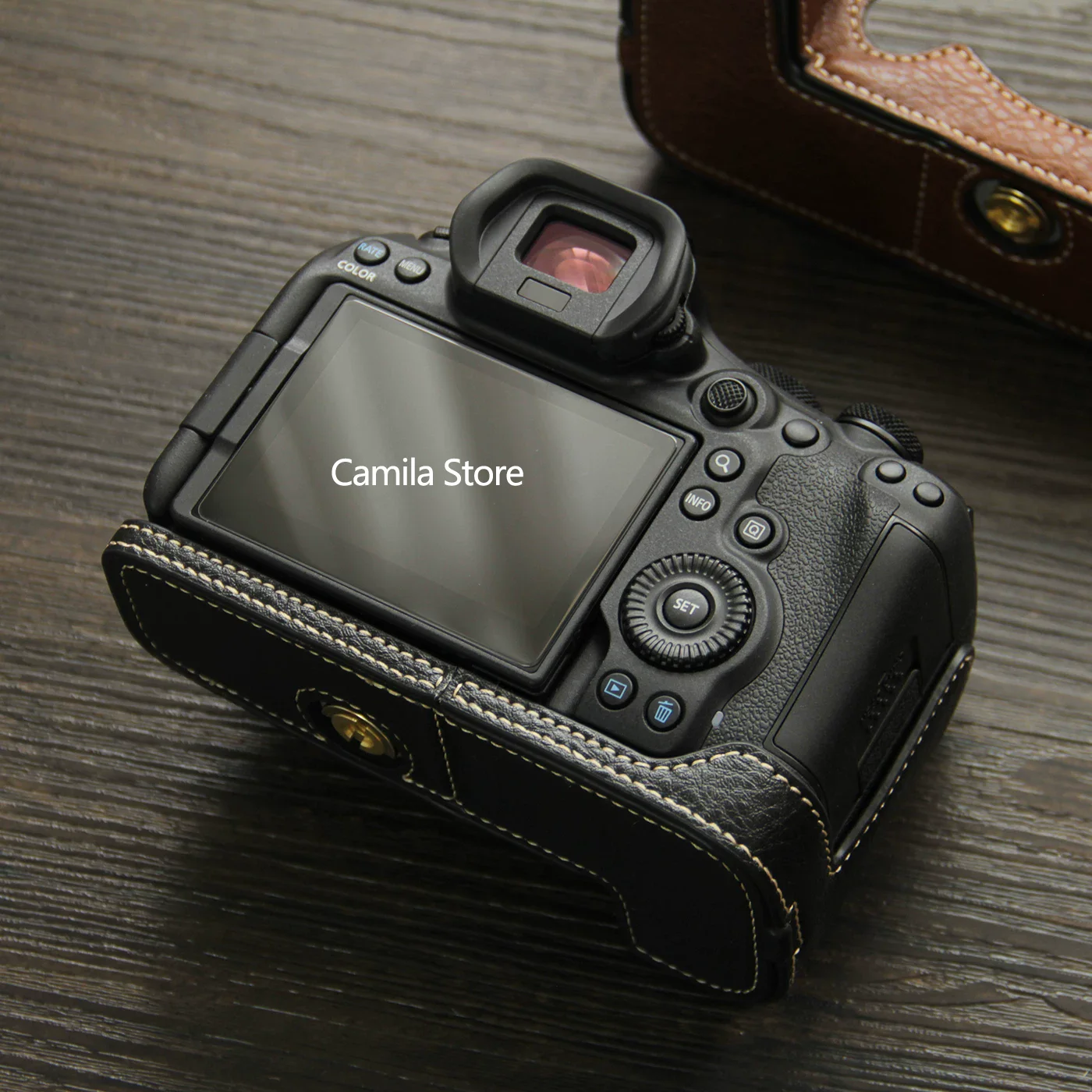 NEW Photo Camera PU litchi leather Bag Body Half BOX Case For Fuji canon R63 R62 R6 ii R5 R8 RP Protective sleeve box base skin