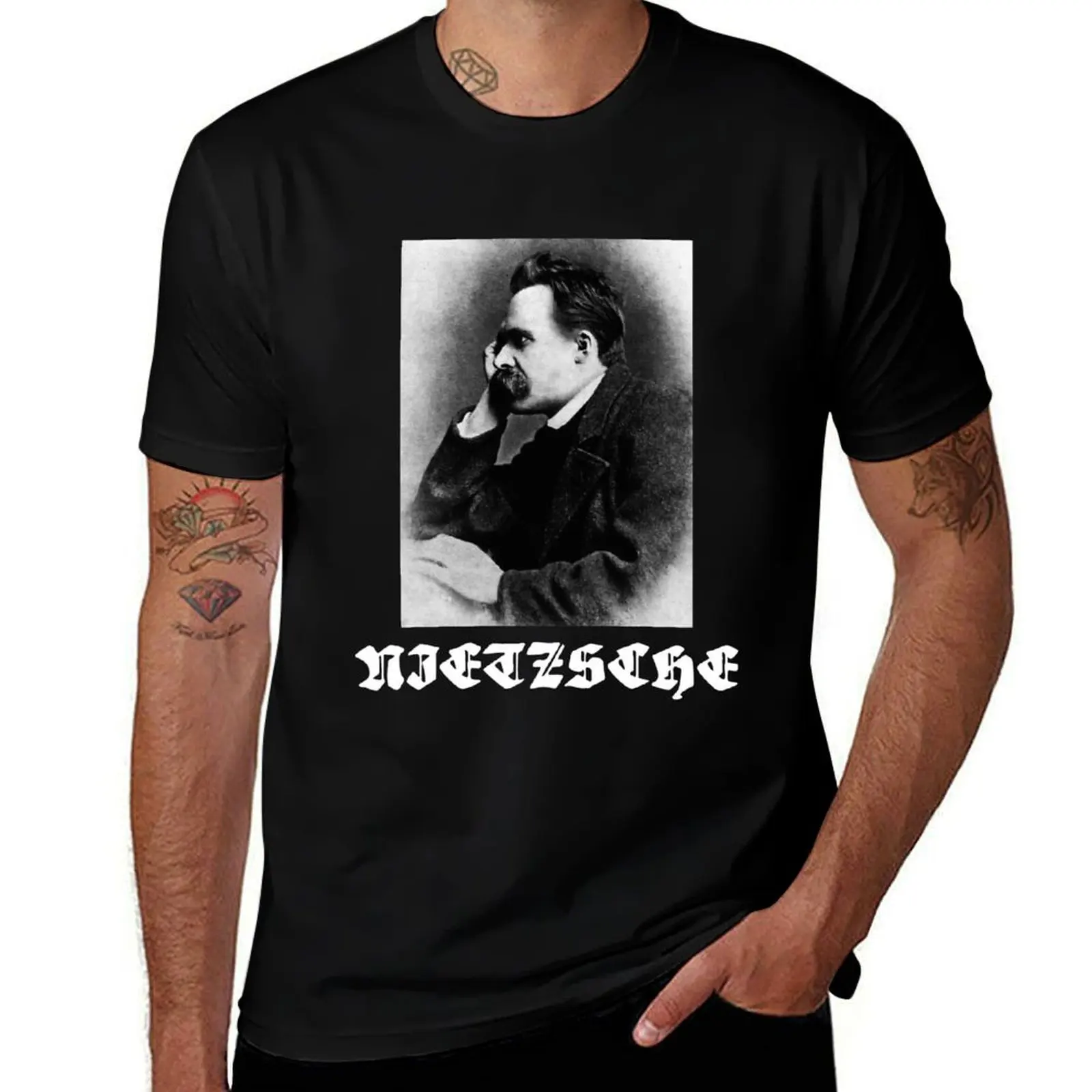 

shirts t mens Nietzsche Black for shirts Metal Style graphic Logo T-Shirt cotton t man