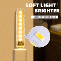 5 pièces Portable USB bande lumière Mini Led blanc chaud veilleuses USB prise livre lampe chambre éclairage de secours pour batterie externe PC 3