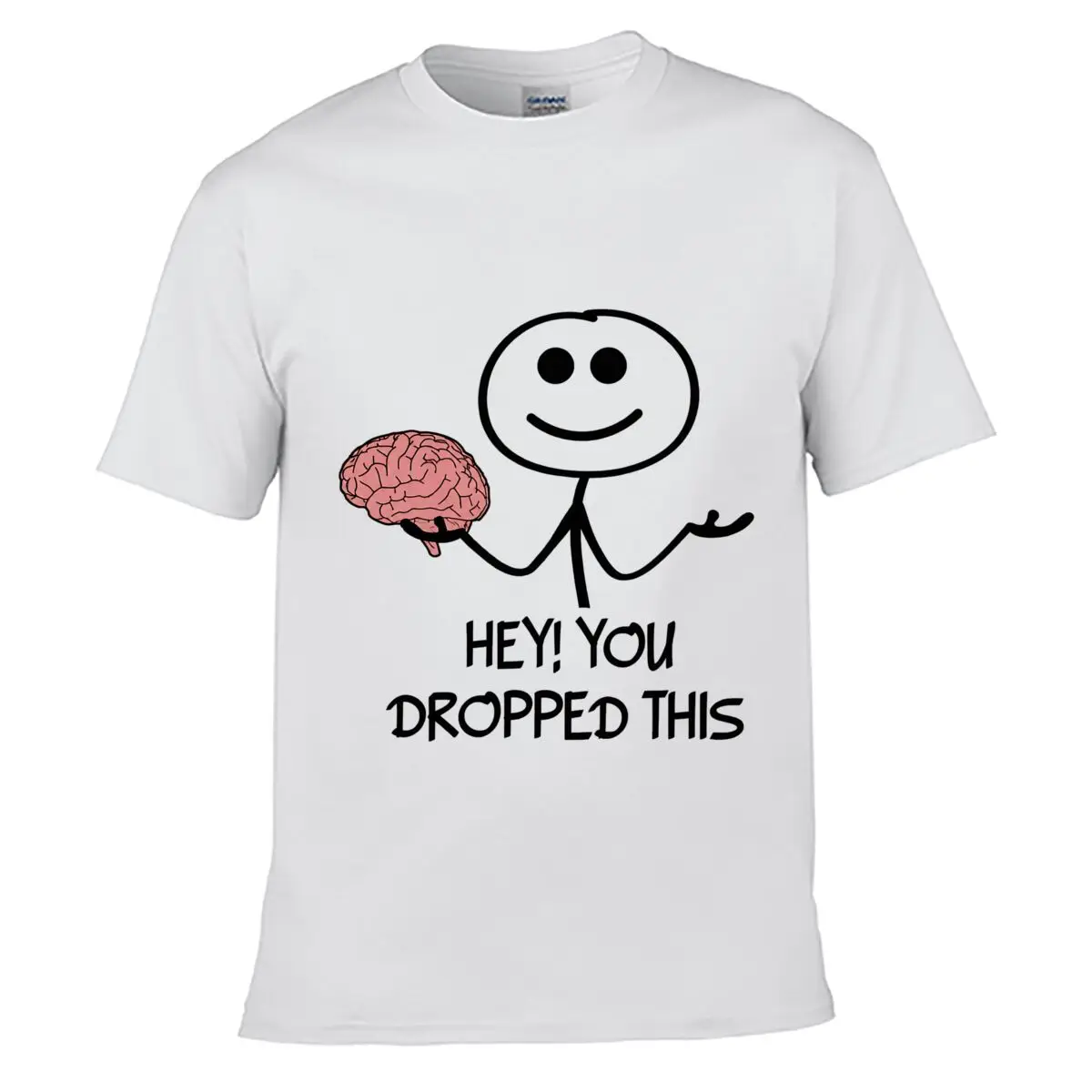 Hey You Dropped This Brain Smiley Funny Graphic Men Summer T-shirt Top