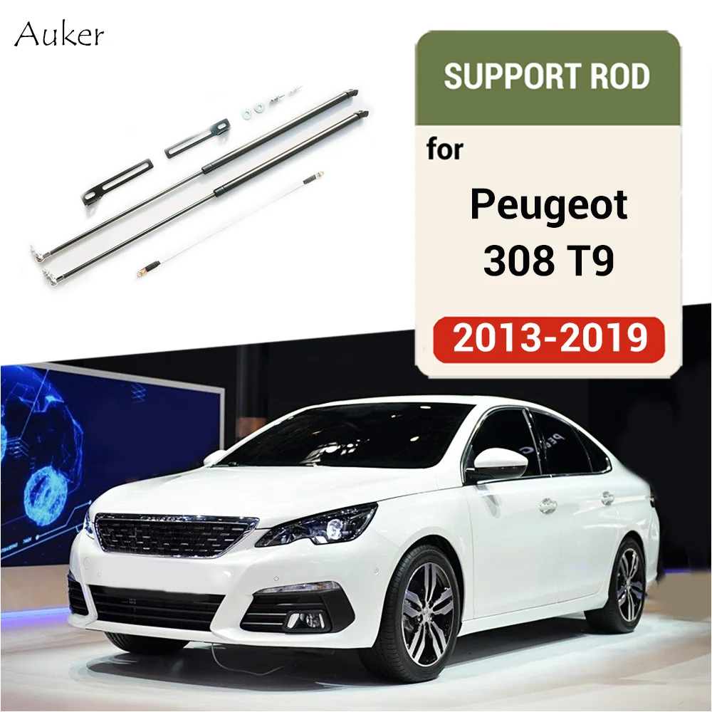 For 2016-2020 Peugeot 308 T9 Car Bonnet Hood Support Hydraulic Rod Strut Bars Lift Spring Shock Bracket  Styling