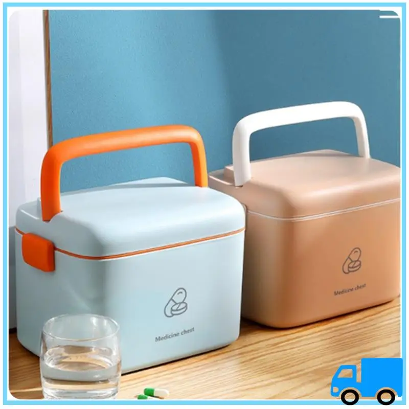 

Latest Household Medicine Storage Box Large Capacity Portable Multifunctional Emergency Standing Medicine Storage