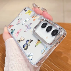 Plating Lens Clear Butterfly Case For Samsung Galaxy A55 A54 A35 A25 A15 5G A52 A53 A34 A14 S20 S21 FE S22 S23 S24 Ultra Capa
