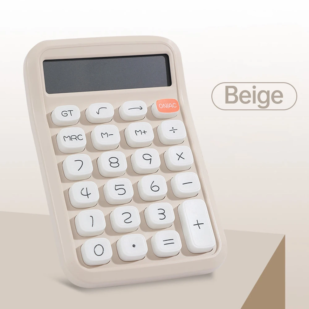 Cute Calculator 12 Digit Large LCD Display Big Round Button Gradient Candy Colored Calculator Suitable for Office School Home