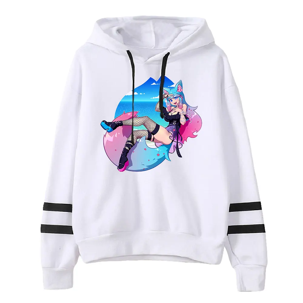 

Silvervale VTuber Unisex Pocketless Parallel Bars Sleeve Sweatshirt Men Women's Hoodie 2023 Harajuku Streetwear Anime Clothes