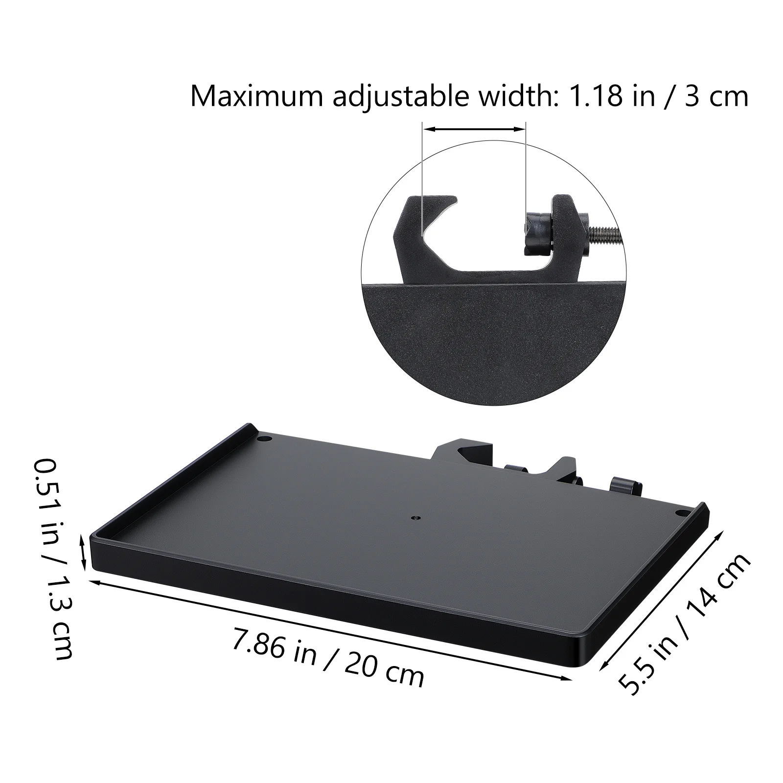 마이크 스탠드 액세서리 트레이 ABS 클램프형 높이 조절 유틸리티 선반 미끄럼 방지 스폰지 패드 사운드 카드 트레이 클립 홀더 호환