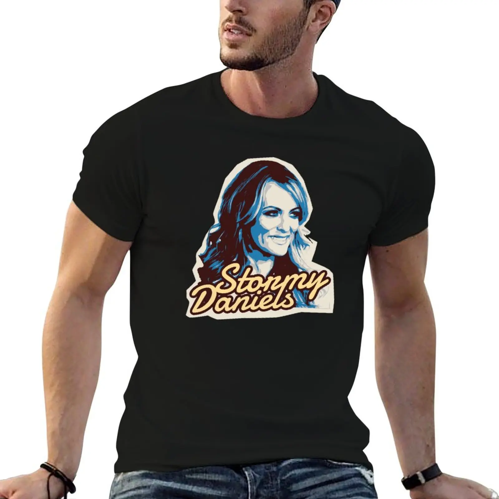 stormy daniels T-Shirt Basic Plain Short Sleeve Crew Neck Tee