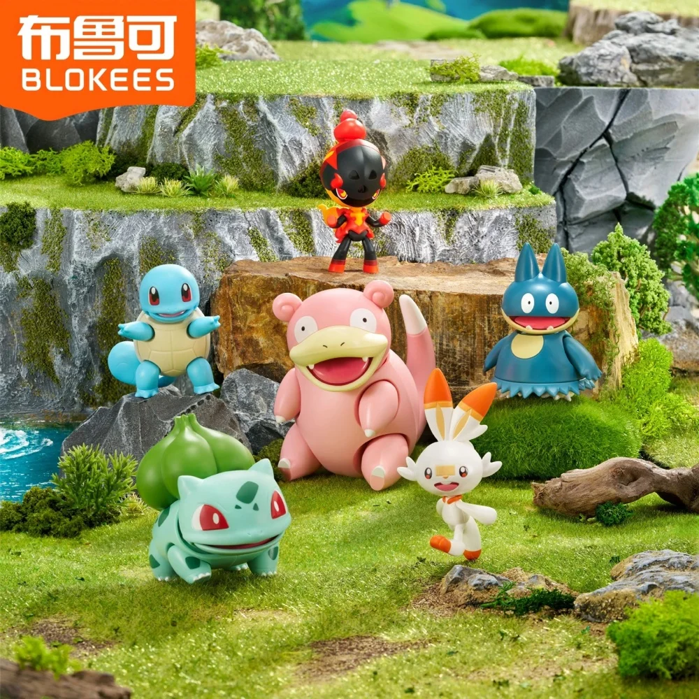 Original Blokees Pokemon Charizard Greninja Meowscarada Ceruledge Pikachu Blind Box Building Blocks Action Figure Anime Doll Toy