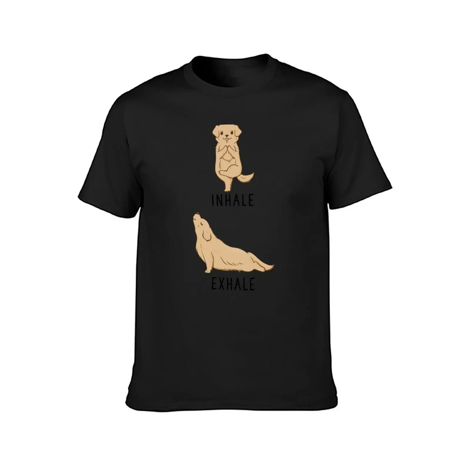 Inhale Exhale Golden Retriever Yoga T-Shirt cute tops oversizeds hippie clothes quick-drying workout shirts for men