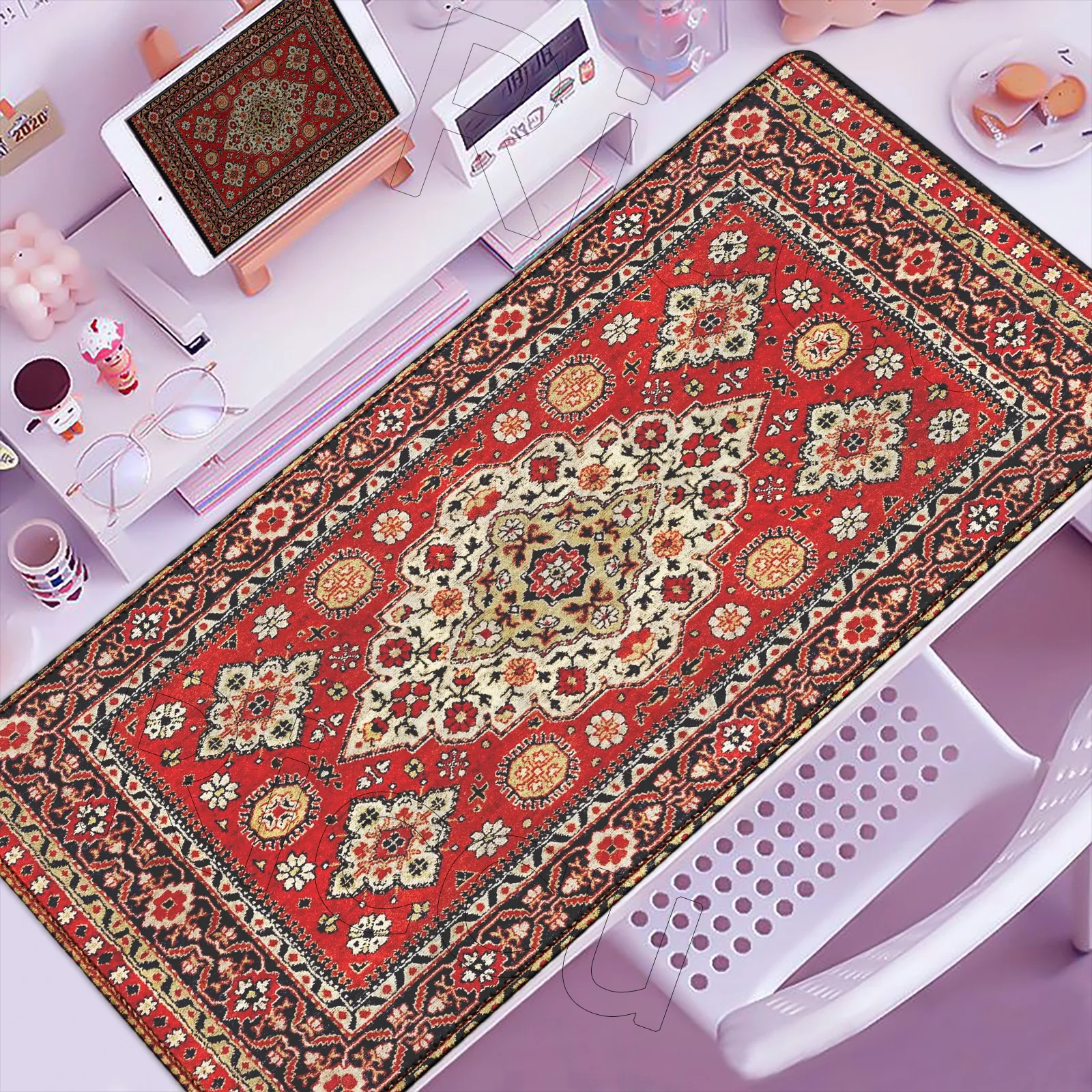 

HD Print Persian Carpet Mysterious Retro Mouse Pad Pc Gamer Mousepad Rubber Mouse Mat Gaming Speed Keyboard Pads Office Desk Mat