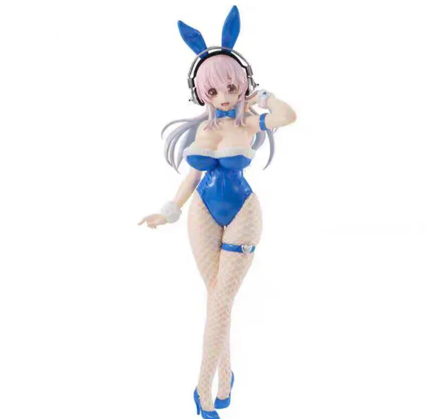 

2025 lowest price Japanese original anime figure Super sonico blue action figure sitting ver action figure
