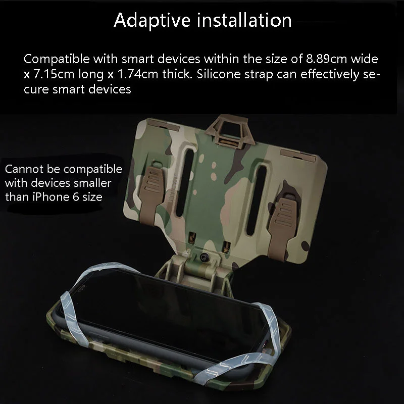 Planche de navigation pliante pour la chasse, support de téléphone portable extérieur MOLLE, plaque de glaçage, étui pour téléphone portable Electrolux, panneau d'administration, équipement Airsoft