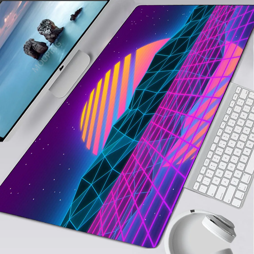 Vaporwave Mousepad Retrowave/synthwave 900X400 Mouse Pad Lucu Meja Tikar Karpet Aksesoris Gaming Komputer Permainan Meja Mouse Tikar
