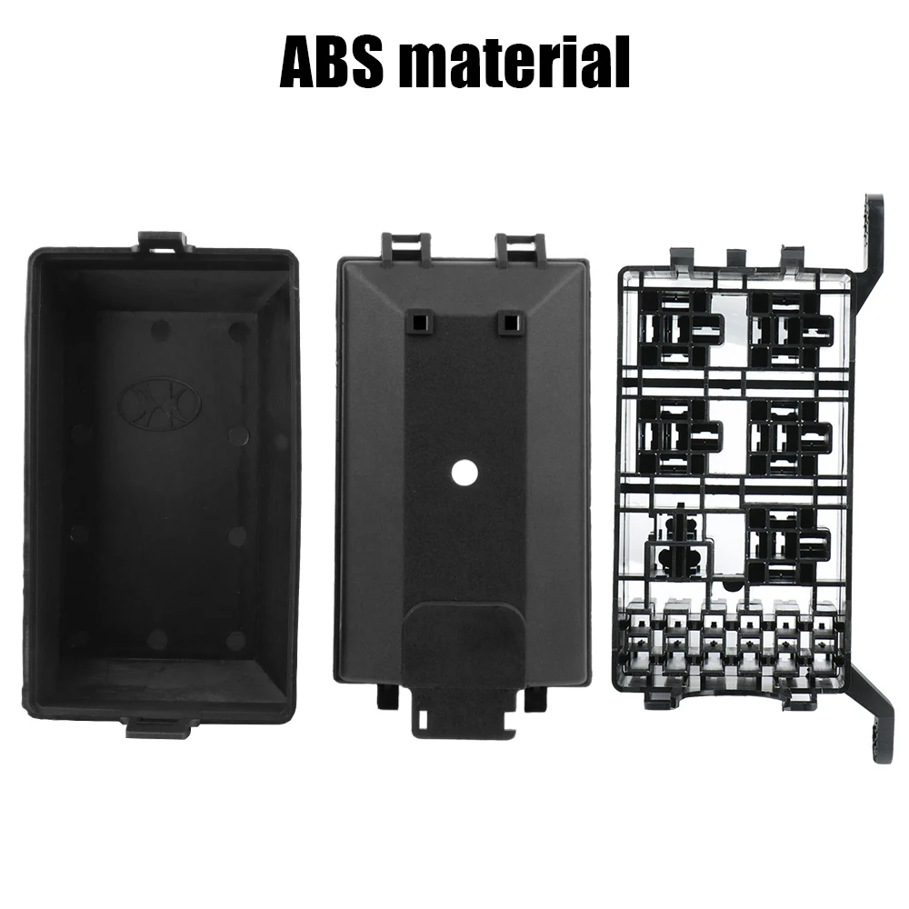 Accessori per rimorchio per camion per auto Scatola relè fusibile a 6 vie Parte di ricambio automatica Blocco porta terminale protezione circuito Nero