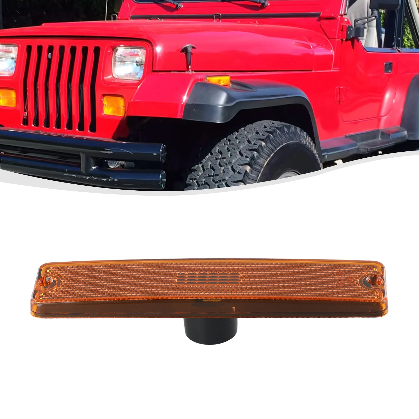 1 Pcs Car Perfect Fit Front Fender Side Marker Light Housing For Jeep Wrangler YJ Stable Characteristics And High Reliability