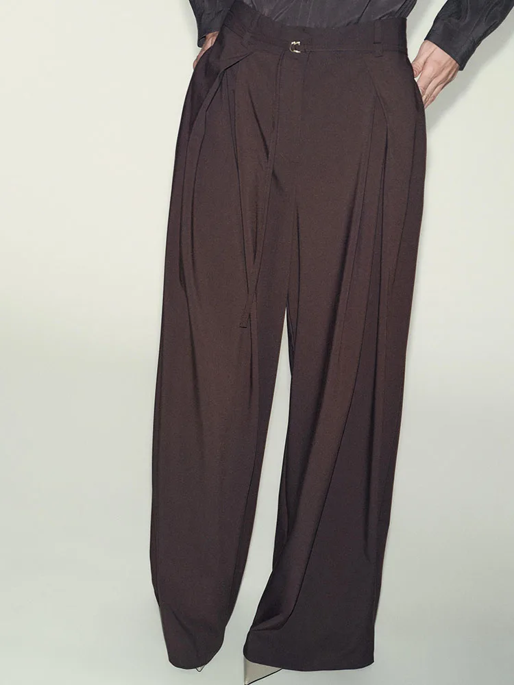 

High-End Women's Loose Trousers with Slim Belt High Waist New Winter Collection Comfortable Long Pants Traditional Chinese Sle